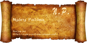 Nyáry Palóma névjegykártya